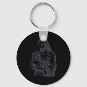 Jesus Holding Racoon Key Ring