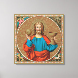 Jesus Holding Up the Eucharist (SNV 050) Canvas Print