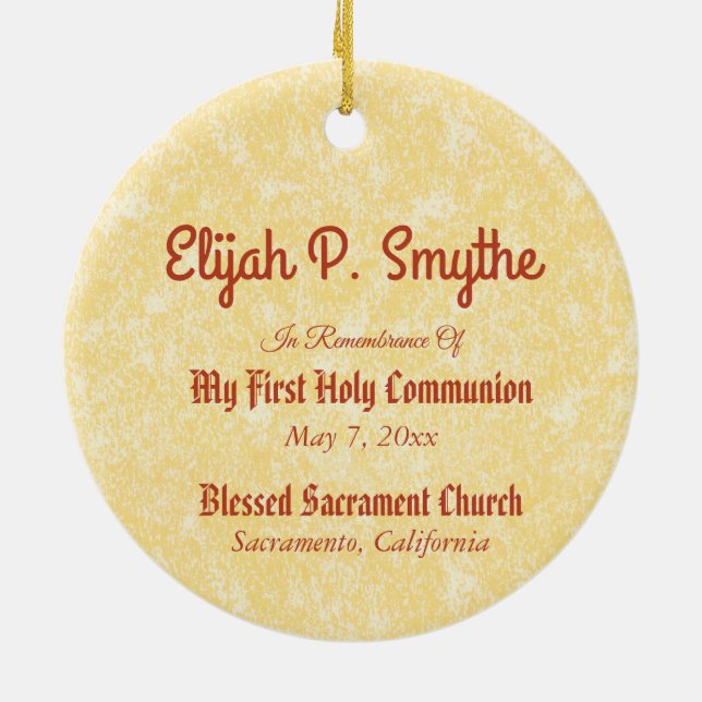 Jesus Holding Up the Eucharist (SNV 050) Ceramic Tree Decoration (Back)