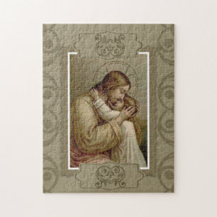 Jesus holding young girl child jigsaw puzzle