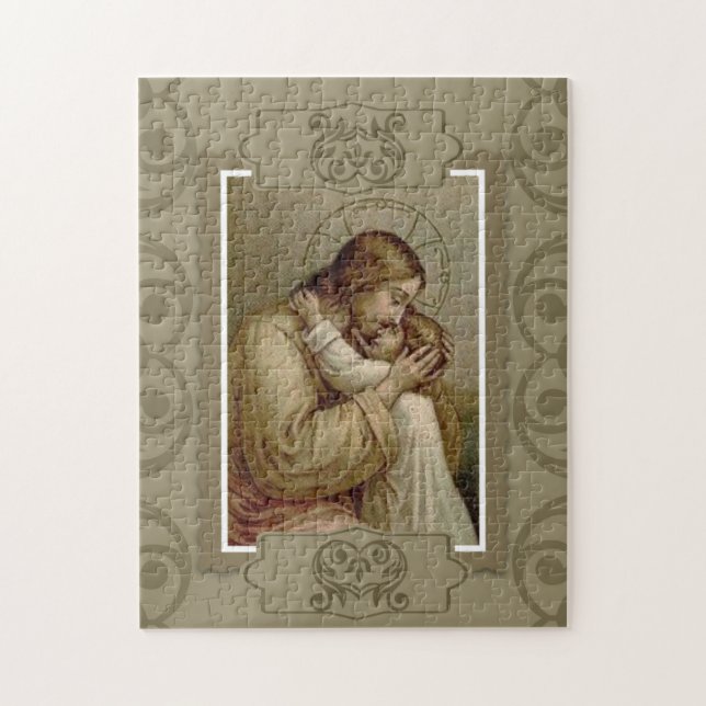 Jesus holding young girl child jigsaw puzzle (Vertical)