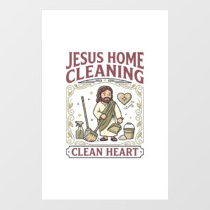 Jesus Home Cleaning Clean Heart Jesus Home Cleanin Window Cling