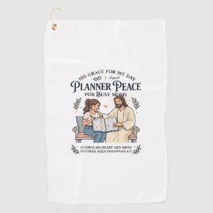 Jesus Homeschool Mum Planner Shirt Faith Based Des Golf Towel