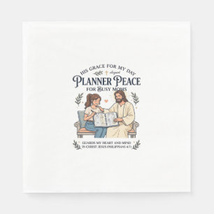 Jesus Homeschool Mum Planner Shirt Faith Based Des Napkin