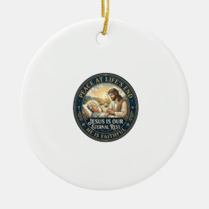 Jesus Hospice End Of Life Comfort Shirt Christian Ceramic Tree Decoration