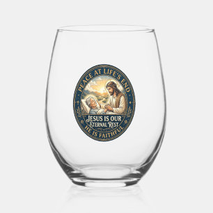 Jesus Hospice End Of Life Comfort Shirt Christian Stemless Wine Glass