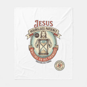 Jesus Hourglass Patience Jesus Hourglass Patience Fleece Blanket