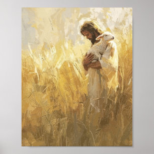 Jesus Hugging Lamb – Gentle Shepherd Kids Poster