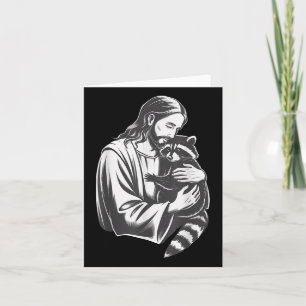 Jesus Hugging Racoon  Card