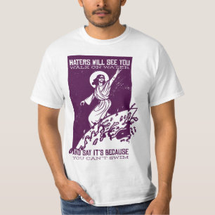 Jesus Humour Funny Jesus Surfing T-Shirt