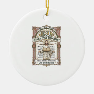 Jesus Hymnal Page Typography Jesus Hymnal Page Ceramic Tree Decoration