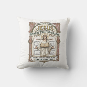 Jesus Hymnal Page Typography Jesus Hymnal Page Cushion