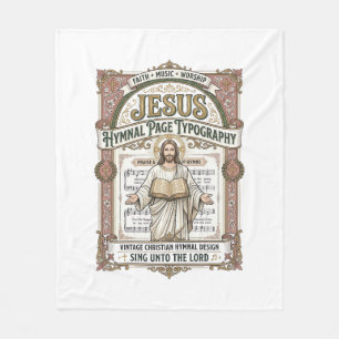 Jesus Hymnal Page Typography Jesus Hymnal Page Fleece Blanket