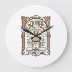 Jesus Hymnal Page Typography Jesus Hymnal Page Large Clock