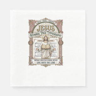Jesus Hymnal Page Typography Jesus Hymnal Page Napkin