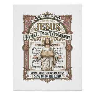 Jesus Hymnal Page Typography Jesus Hymnal Page Poster