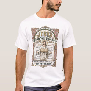 Jesus Hymnal Page Typography Jesus Hymnal Page T-Shirt