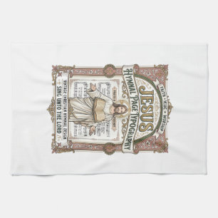 Jesus Hymnal Page Typography Jesus Hymnal Page Tea Towel