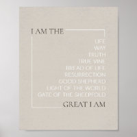 Jesus "I Am" Statements - Bible Wall Art Poster