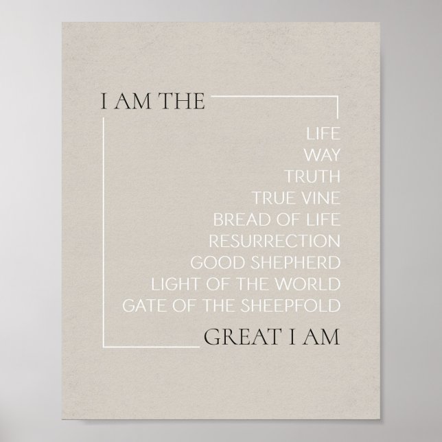 Jesus "I Am" Statements - Bible Wall Art Poster (Front)