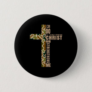 Jesus I Can Do All Things Through Christ Who Stren 6 Cm Round Badge