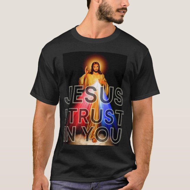 Jesus I Trust In You Divine Mercy Graphic Catholic T-Shirt (Front)
