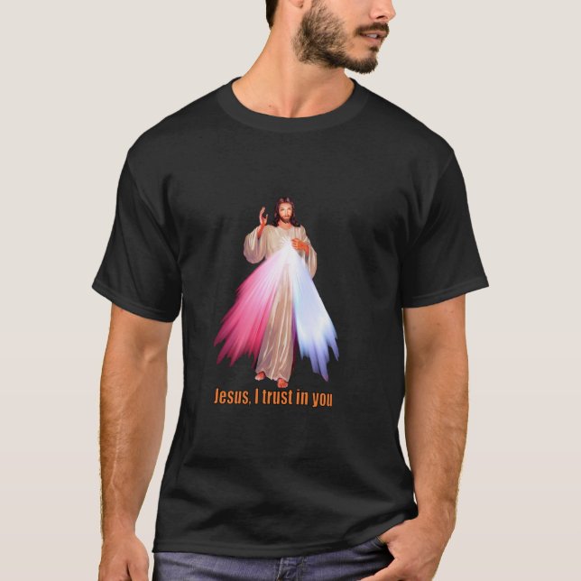 Jesus I trust in You Divine Mercy Image T-Shirt (Front)
