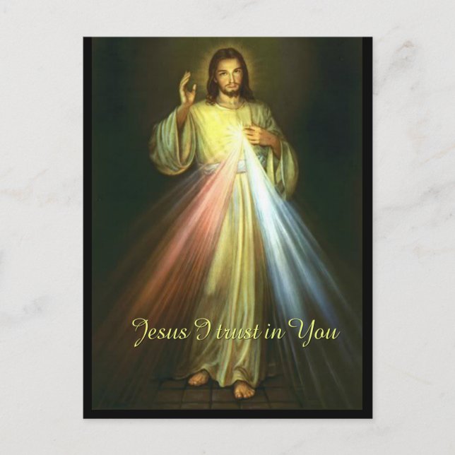 Jesus I Trust in You Divine Mercy Religious Postcard (Front)
