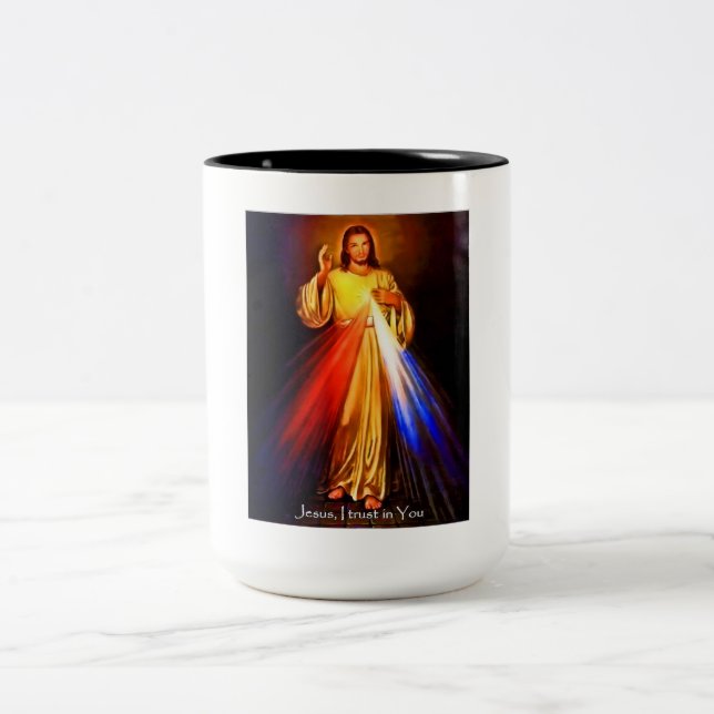 Jesus I Trust in You Two-Tone Coffee Mug (Center)