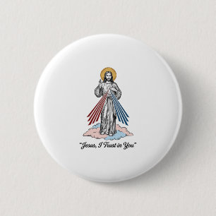 Jesus I Trust in You Vintage Engraving Shirt Desig 6 Cm Round Badge
