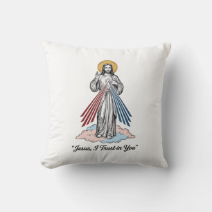 Jesus I Trust in You Vintage Engraving Shirt Desig Cushion