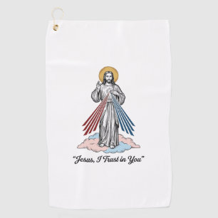 Jesus I Trust in You Vintage Engraving Shirt Desig Golf Towel