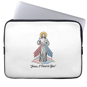Jesus I Trust in You Vintage Engraving Shirt Desig Laptop Sleeve