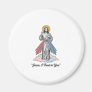 Jesus I Trust in You Vintage Engraving Shirt Desig Magnet