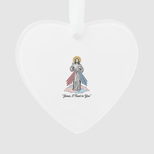 Jesus I Trust in You Vintage Engraving Shirt Desig Ornament