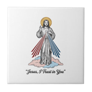 Jesus I Trust in You Vintage Engraving Shirt Desig Tile
