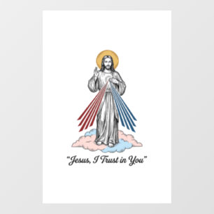 Jesus I Trust in You Vintage Engraving Shirt Desig Window Cling
