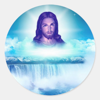 jesus image classic round sticker