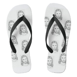 Jesus image flip flops