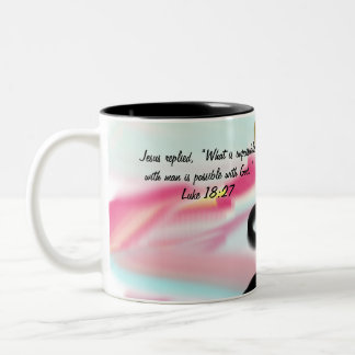 jesus impossible Two-Tone coffee mug
