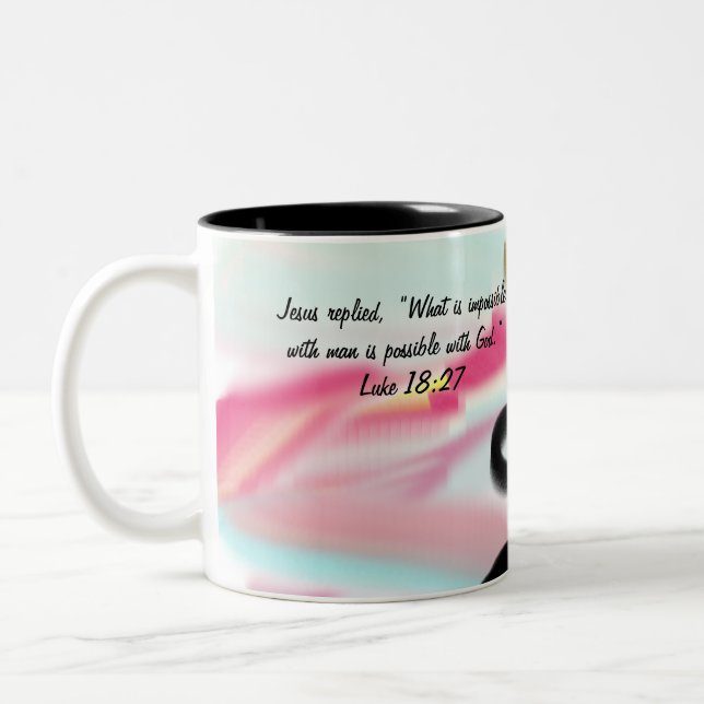 jesus impossible Two-Tone coffee mug (Left)