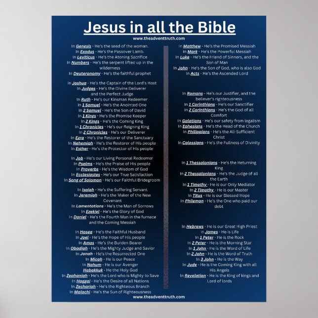 Jesus in all the Bible - 18 x 24 poster (Front)