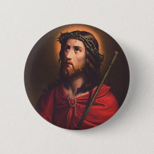 Jesus in Crown of thorns 6 Cm Round Badge