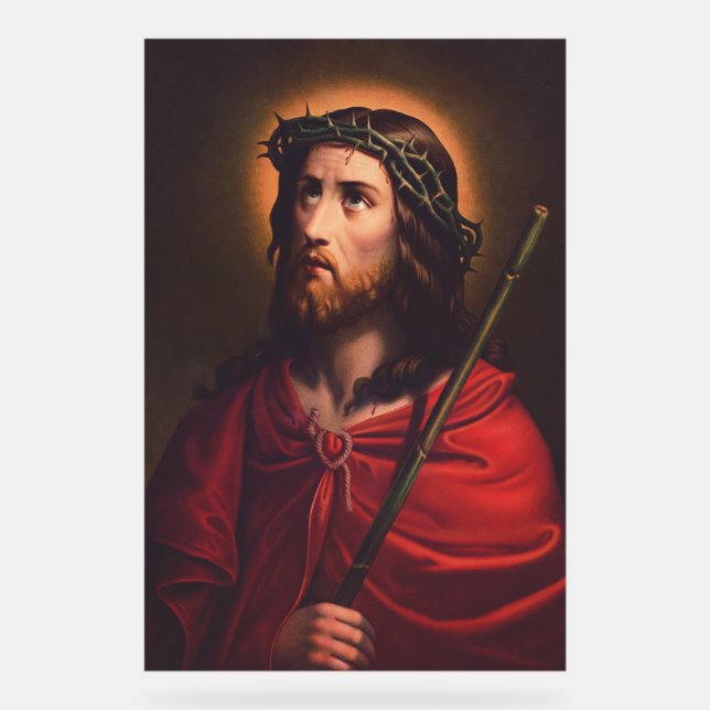 Jesus in Crown of thorns Acrylic Sign (Front)