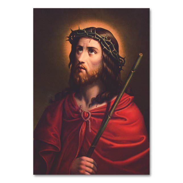 Jesus in Crown of thorns Table Number (Front)