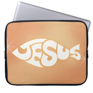 "Jesus" in Fish Shape Christian Pastor gift Laptop Sleeve
