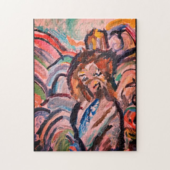 Jesus in heaven wooden box sign jigsaw puzzle (Vertical)