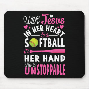 Jesus In Her Heart Softll Hand Funny Pitcher Gift Mouse Mat