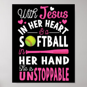 Jesus In Her Heart Softll Hand Funny Pitcher Gift  Poster