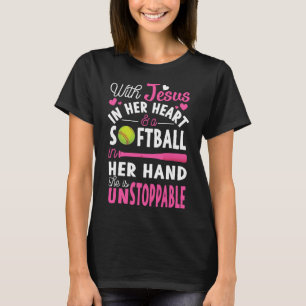 Jesus In Her Heart Softll Hand Funny Pitcher Gift T-Shirt